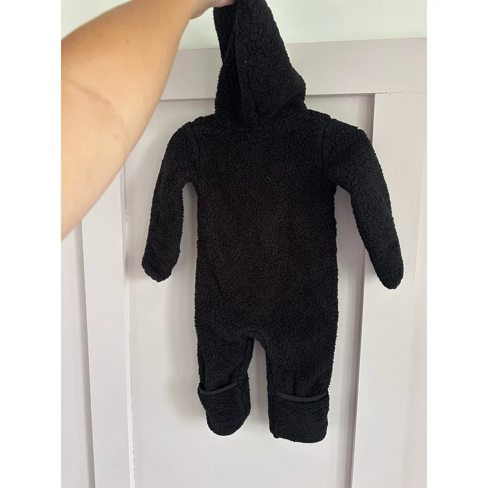 Nike Baby Sherpa Fleece Bunting Pram‎ Suit Hooded One Piece Black 9M